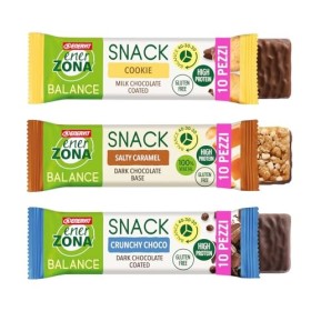 Enerzona Snack Variety Pack ● 30 Barrette da 33g ● 10 cookie + 10 caramello + 10 crunchy choco