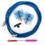 BARETTO - Kit 3 metri - 2 Spazzole Pellet 80 e 100mm in Nylon - Kit Pulizia Stufa a Pellet Tubi Canna Fumaria con Curve