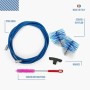 BARETTO - Kit 3 metri - 2 Spazzole Pellet 80 e 100mm in Nylon - Kit Pulizia Stufa a Pellet Tubi Canna Fumaria con Curve
