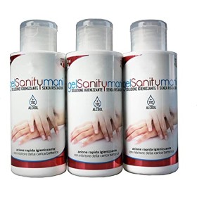 Sanity 101 Gel Tascabile Igienizzante Mani 70% Alcool Senza Risciacquo, 3X 100Ml - 300 Ml