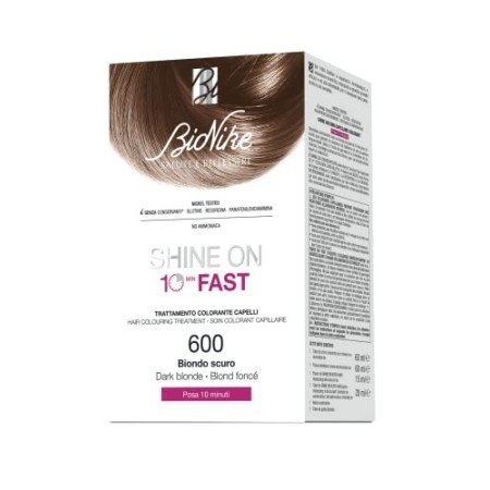 Bionike Shine On Fast Trattamento Colorante Capelli (Tono Biondo Scuro 600) - 1 flacone x 60 ml. + 1 tubo x 60 ml. (Totale 120 m