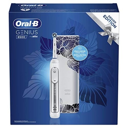 Oral-B Genius 8500 Design Edition Spazzolino Elettrico Ricaricabile, 1 Spazzolino Premium Argento Connesso, 5 Modalità di Spazz