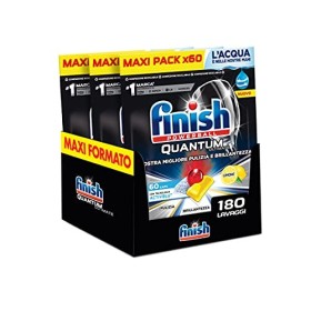 Finish, 180 Pastiglie Per Lavastoviglie, Quantum Ultimate, 3 Confezioni Da 60 Pastiglie, Limone - 2520 Gr