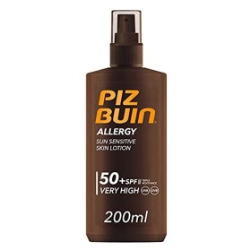 PIZ BUIN, Spray Pelle Sensibile al Sole, Allergy, 50+ SPF, Protezione Solare Molto Alta, Assorbimento Rapido, Resistente ad Acqu