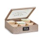 Zeller 15115 Contenitore per Bustine di tè, Legno, Beige, 24x24x7 cm