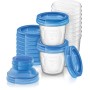 Philips Avent SCF618/10 Set Vasetti per Conservare il Latte Materno e le Pappe, 10 pezzi, 180ml + 2 Adattatori