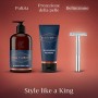 King C. Gillette Rasoio di Sicurezza Uomo + 5 Lamette di Ricarica a Doppio Taglio e Rivestite in Platino
