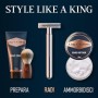 King C. Gillette Rasoio di Sicurezza Uomo + 5 Lamette di Ricarica a Doppio Taglio e Rivestite in Platino