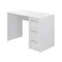 Movian, scrivania con 3 cassetti in stile moderno, modello Idro, 56 x 110 x 73,5 cm, colore bianco