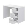 Movian, scrivania con 3 cassetti in stile moderno, modello Idro, 56 x 110 x 73,5 cm, colore bianco
