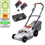IKRA 77010300 Tosaerba ICM 2/2037, incl. 2 batterie e Doppio Dispositivo di Carica Rapida, 40 V, Grigio/Rosso/Nero