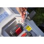 IKRA 77010300 Tosaerba ICM 2/2037, incl. 2 batterie e Doppio Dispositivo di Carica Rapida, 40 V, Grigio/Rosso/Nero
