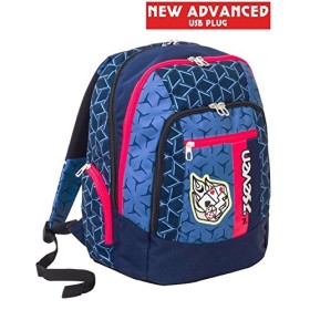 Zaino scuola advanced SEVEN - DICE BOY - Blu e Rosso - 30 LT - inserti rifrangenti