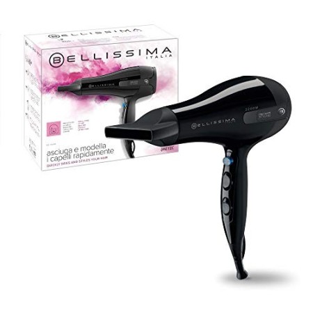 Imetec Bellissima S5 2200 Asciugacapelli, 2200 W, per un'Asciugatura Rapida e Styling a Lunga Durata, 8 Combinazioni Aria/Temper