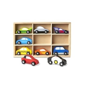 Melissa & Doug- Set di Veicoli in Legno, Multicolore, 3178