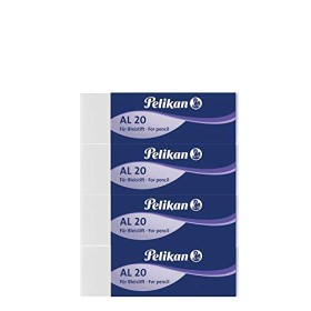 Pelikan 5470 Gomma AL 20 Bianca, Sacchetto da 4 Pezzi, Adatta per Disegno Tecnico e Scolastico, Forma a Blocchetto, per Matita