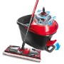 Vileda Ultramat Turbo Sistema Lavapavimenti con Secchio, Strizzatore e Piastra, con 1 Panno in Microfibra, Nero/Rosso