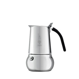 Bialetti 6359 Bialetti Caffettiera Acciaio Inox New Kitty 4 Tazze, Metallo, Acciaio, 4 Tazze, 1 Unità