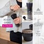 HARIO | Compact & Adjustable Hand Coffee Grinder with Burrs, Transparent Black   | Macinacaffè Manuale Compatto e Regolabile 