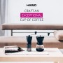 HARIO | Compact & Adjustable Hand Coffee Grinder with Burrs, Transparent Black   | Macinacaffè Manuale Compatto e Regolabile 