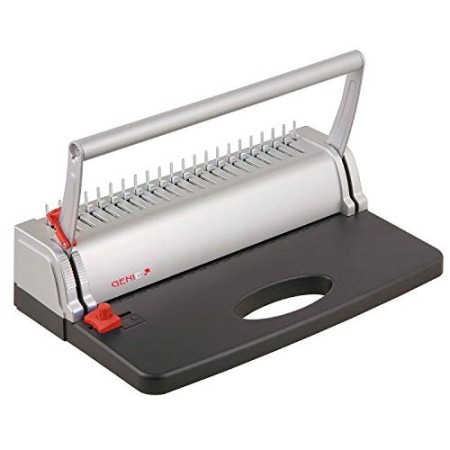 Genie CB 800 - Macchina rilegatrice a dorsi plastici fino a massimo 145, DIN A4, set di dorsi in plastica inclusi, argento/nero
