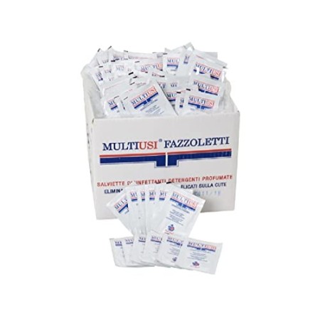 MultiUsi - Fazzolettini Disinfettanti, Attivo contro i Batteri, Deterge a Fondo, Deodora Rapidamente e Profuma la Pelle, Scatola