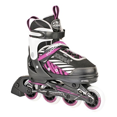 Hudora - Pattini in Linea da Bambino Mia, Nero (Nero/Rosa), M