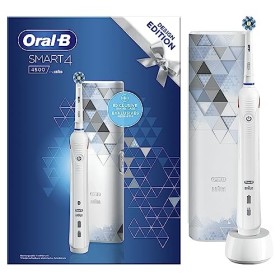 Oral-B Design Edition Smart 4-4500 Spazzolino Elettrico Ricaricabile, 1 Spazzolino Bianco Connesso con Bluetooth, 1 Testina, 1 C