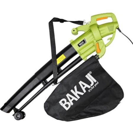 BAKAJI Aspirafoglie Elettrico da Giardino 3 in 1 Aspiratore Trituratore e Soffiatore Soffia Foglie Potenza 3000 W con Serbatoio 