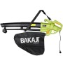 BAKAJI Aspirafoglie Elettrico da Giardino 3 in 1 Aspiratore Trituratore e Soffiatore Soffia Foglie Potenza 3000 W con Serbatoio 