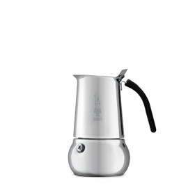 Bialetti 0004888/IN Caffettiera Acciaio Inossidabile New Kitty 2 Tazze, 18/10 Acciaio Inossidabile, Grigio