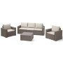 Keter California Set 2 Poltrone in Rattan, Set di 2 Divanetti con Cuscino Incluso Color Cappuccino