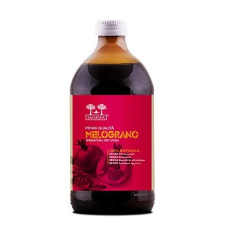 Succo di Melograno 100% puro Salugea - Integratore Antiossidante e Rigenerante con Azione Antidegenerativa e Detossicante, 500 m