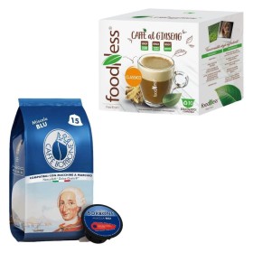 Caffe' Borbone 15 Capsule e Foodness ginseng 10 capsule Compatibile Nescafe' Dolce Gusto