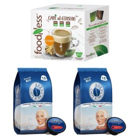 Caffe' Borbone 30 Capsule e Foodness ginseng 10 capsule Compatibile Nescafe' Dolce Gusto