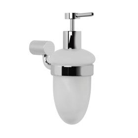 DISPENSER per Sapone da Bagno a Parete Magnolia Ottone Cromato Accessori Alta Qualità *** CONFEZIONE 1 pz.