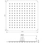 Soffione Doccia Quadrato Acciaio Inox 2 Mm Spessore Effetto Pioggia Varie Misure Bagno *** CONFEZIONE 5 pz., Finitura 150x150x2 