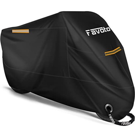 Favoto Telo Coprimoto Resistente a Acqua, Polvere, Pioggia, Vento, Escrementi di Uccelli, Copertura Antifurto per Moto Motorino 