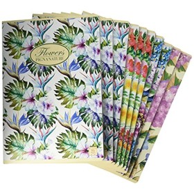Pigna 02088361R Nature Flowers Quaderno formato A4, Rigatura 1R, righe per medie e superiori, Carta riciclata 80g/mq, confezione