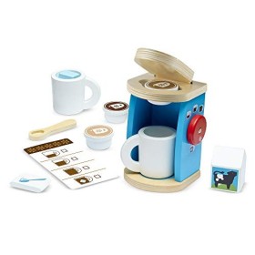 Melissa & Doug – Set di giocattoli per giocare a preparare e servire caffè – in legno, accessori da cucina, 11 pezzi