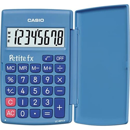CASIO LC-401LV-BU calcolatrice tascabile - Display a 8 cifre, di colore blu