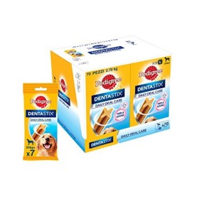 Pedigree Dentastix Snack per la Igiene Orale (Cane Grande 25 kg+) 270 g- 10 Confezioni da 7 Pezzi (70 Pezzi)