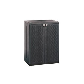 Home Mobile Basso Rattan, Nero