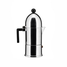 Alessi La Cupola A9095/3 B Caffettiera di Design in Fusione di Alluminio, 3 Tazze