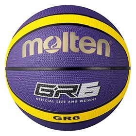 Molten, Pallone da basket, in gomma BGR-VY, Viola (Purple/Yellow), 6 cm