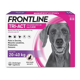 Frontline | TriAct Spot On Cani | Protezione da pulci, zecche, mosche cavalline pappataci | 3 Pipette | Cane L (20 - 40 Kg)