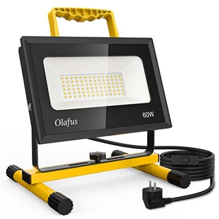 Faro a Led 60 Watt 220V Luce Bianca 5000K Con Supporto Regolabile