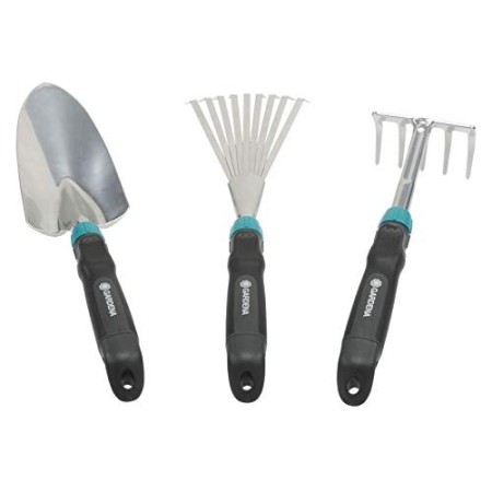 Gardena Attrezzi da Giardino Manuali Trapiantatore Rastrellino e Scopina