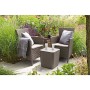 Keter Iowa Balcony Set, Set Mobili da Esterno 2 Poltrone e Tavolino Contenitore Cappuccino