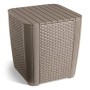 Keter Iowa Balcony Set, Set Mobili da Esterno 2 Poltrone e Tavolino Contenitore Cappuccino